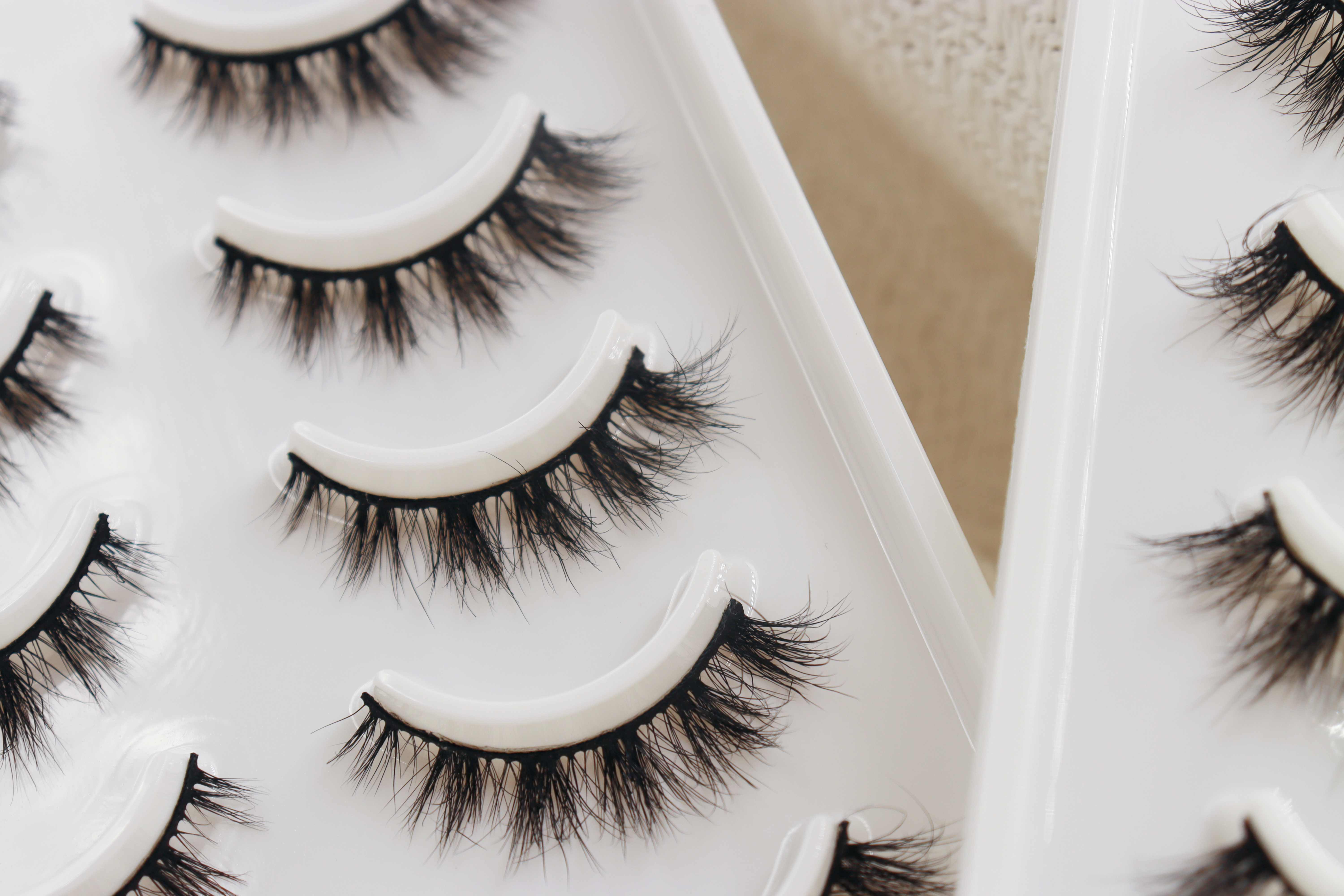 AF376 fluffy mink lashes 10mm 12mm 15mm with logo